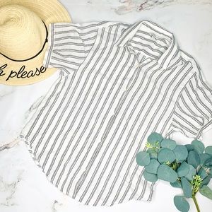 Striped Black and White Women's Top